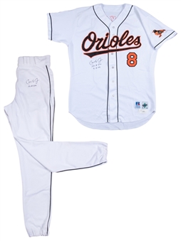 Cal Ripken, Jr.’s 400th Home Run Game Used, Photo Matched & Signed Baltimore Orioles Home Uniform (Jersey & Pants) (Ripken LOA, Sports Investors Authentication & Beckett)